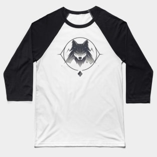 Frost Moon Wolf Shadow Baseball T-Shirt